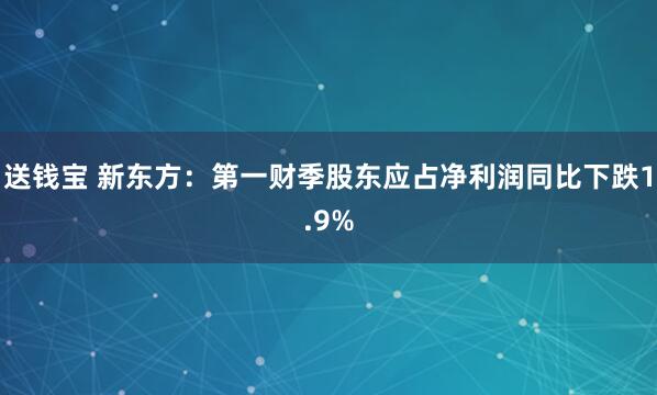 送钱宝 新东方:第一财季股东应占净利润同比下跌1.9%
